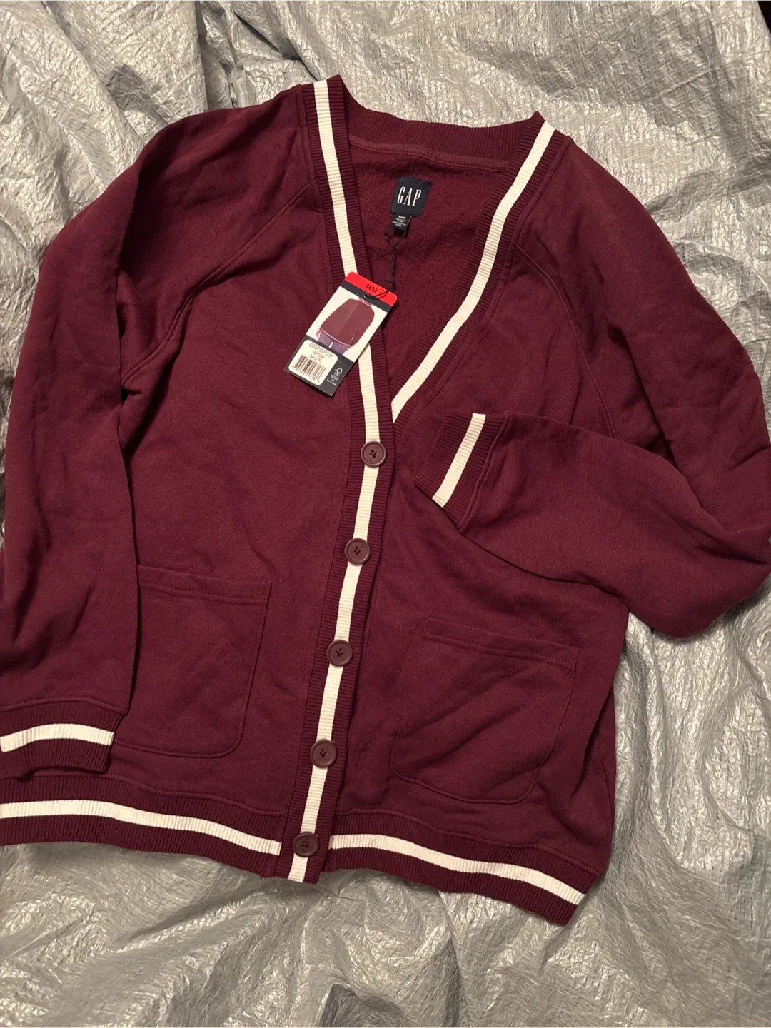 GAP Burgundy Cardigan - Size M