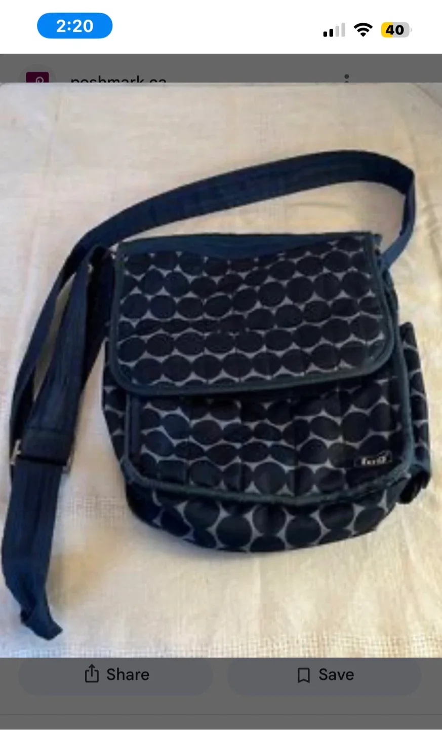 #CLEANOUT Lug Navy Dot Quilted Crossbody Messenger Bag image indicator(3)