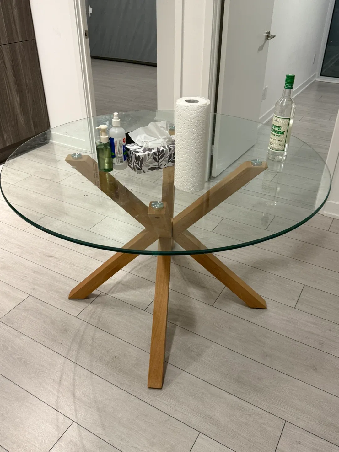Structube Glass Top Round Dining Table