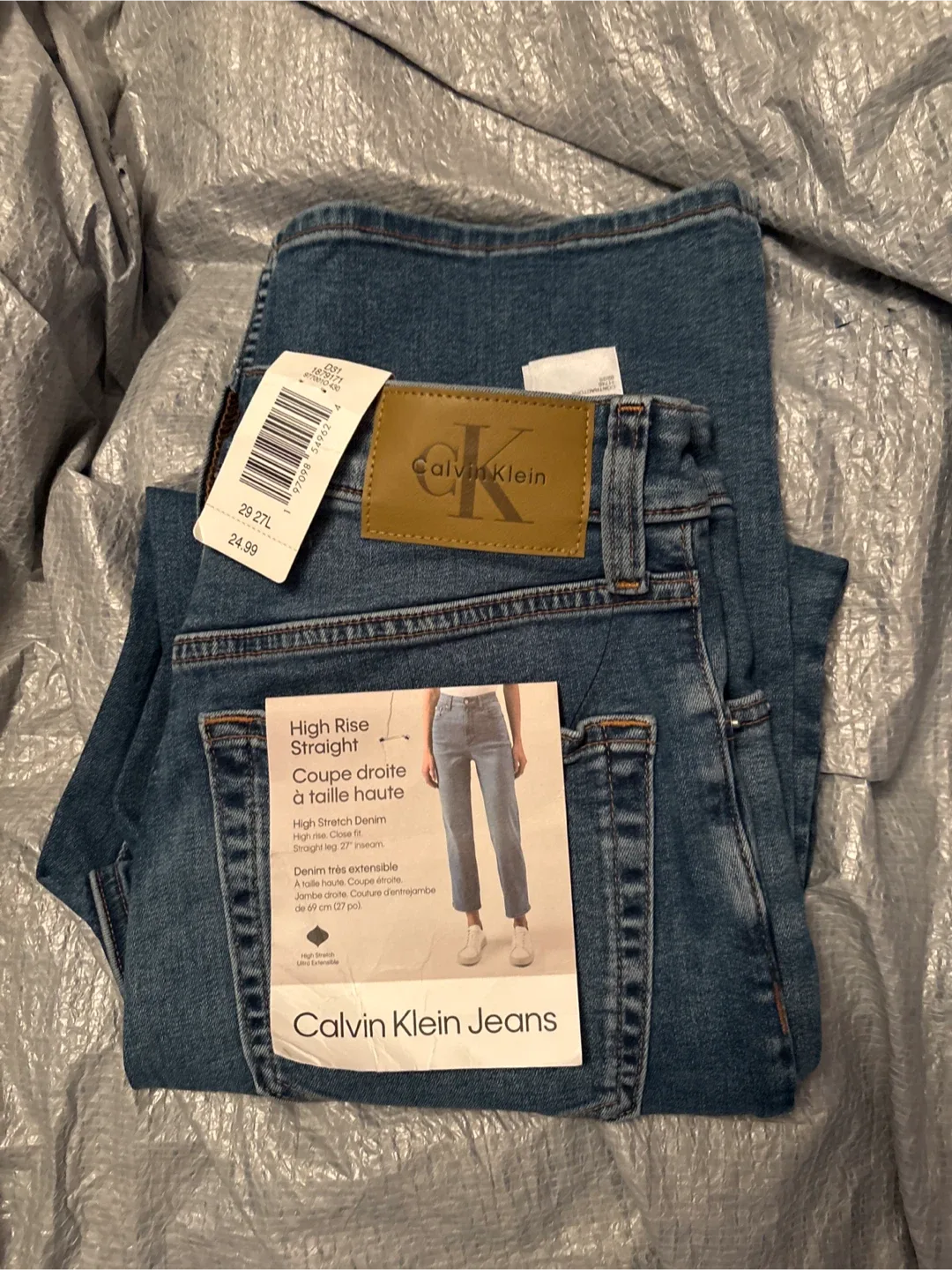 Ladies Calvin Klein High Rise Straight Jeans - Size 29