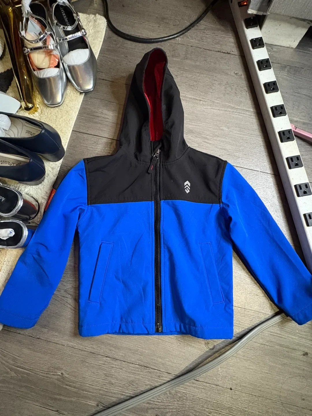 Boys' Blue & Black Hooded Jacket