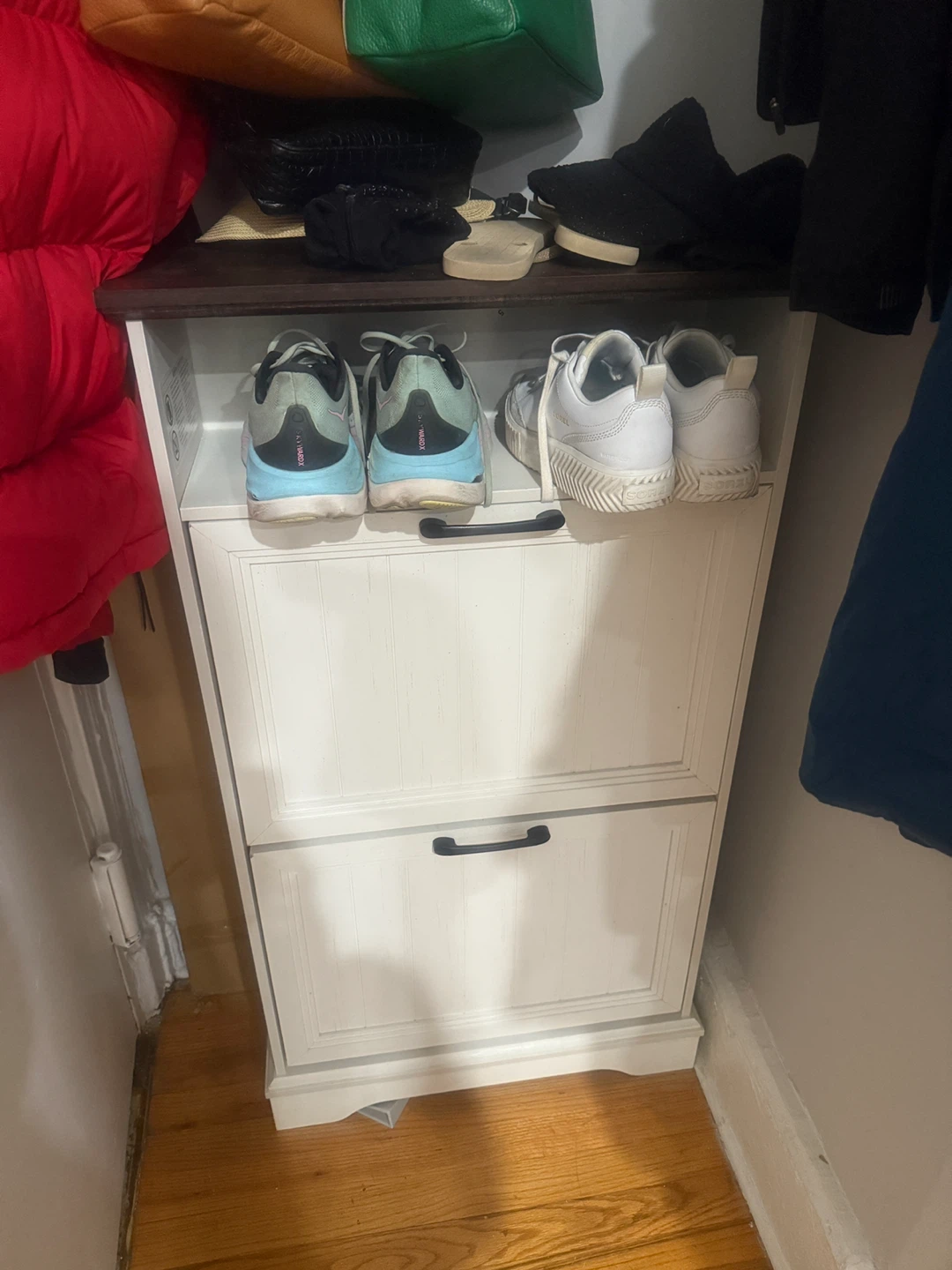 White Wooden Shoe Storage Cabinet - photo 5