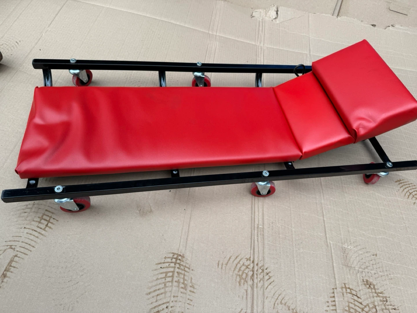 Red Rolling Shop Stool & Creeper Seat - photo 2