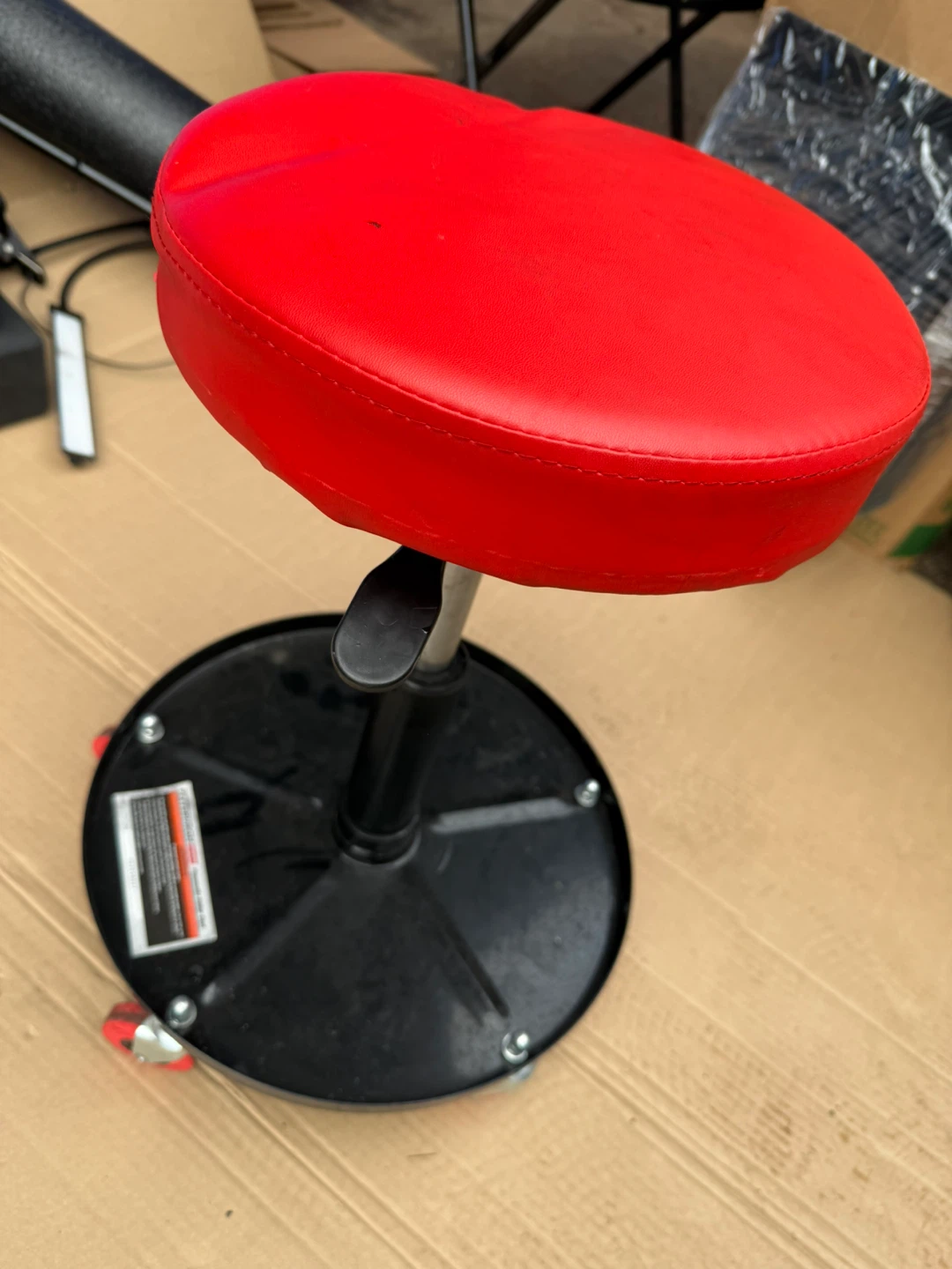 Red Rolling Shop Stool & Creeper Seat - photo 3