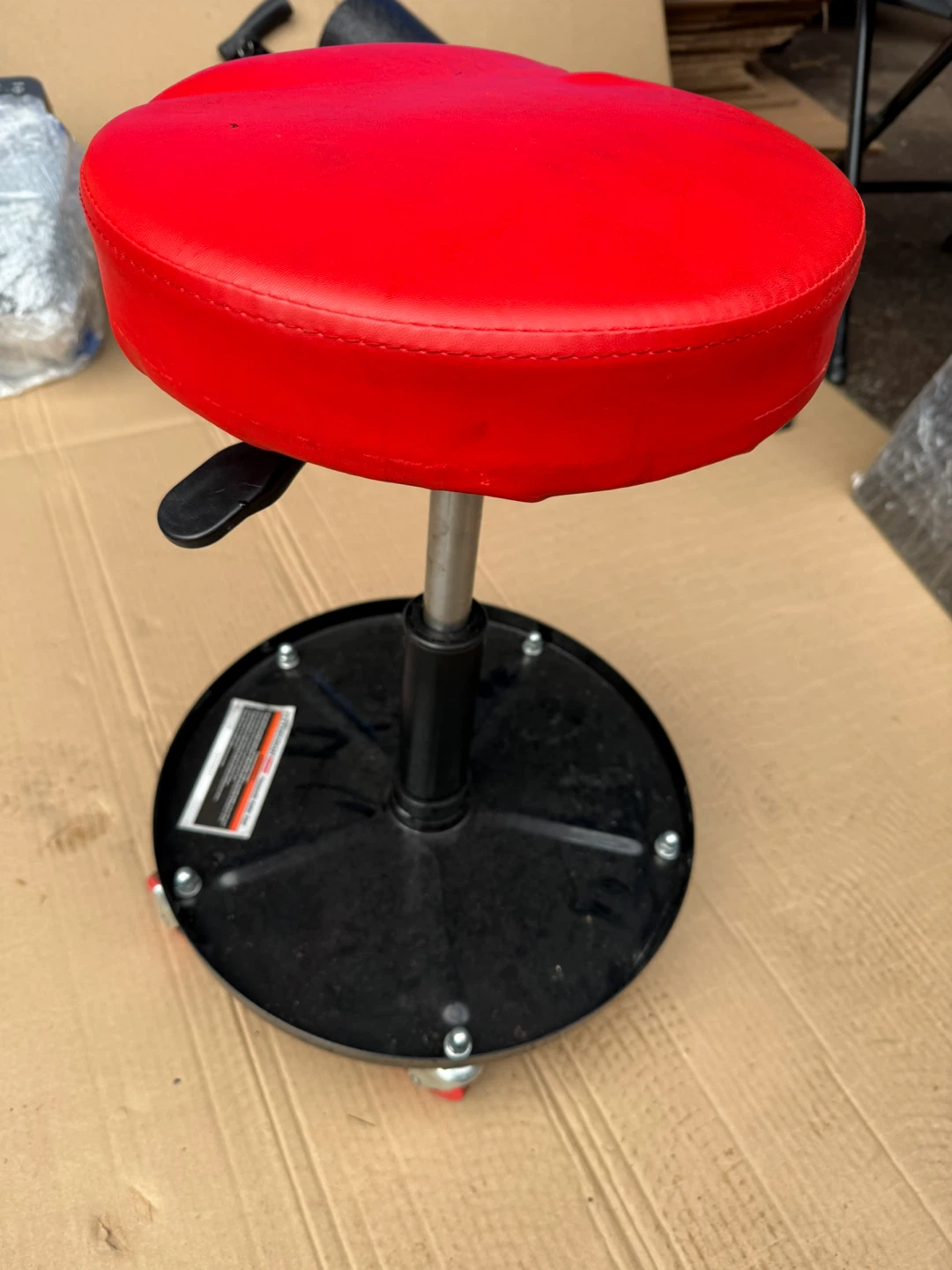 Red Rolling Shop Stool & Creeper Seat - photo 4