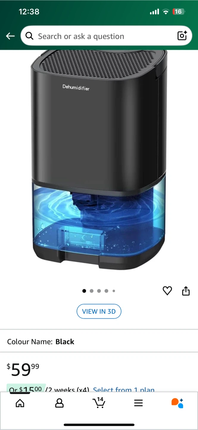 Gocheer Black Dehumidifier w/ LED Lights
