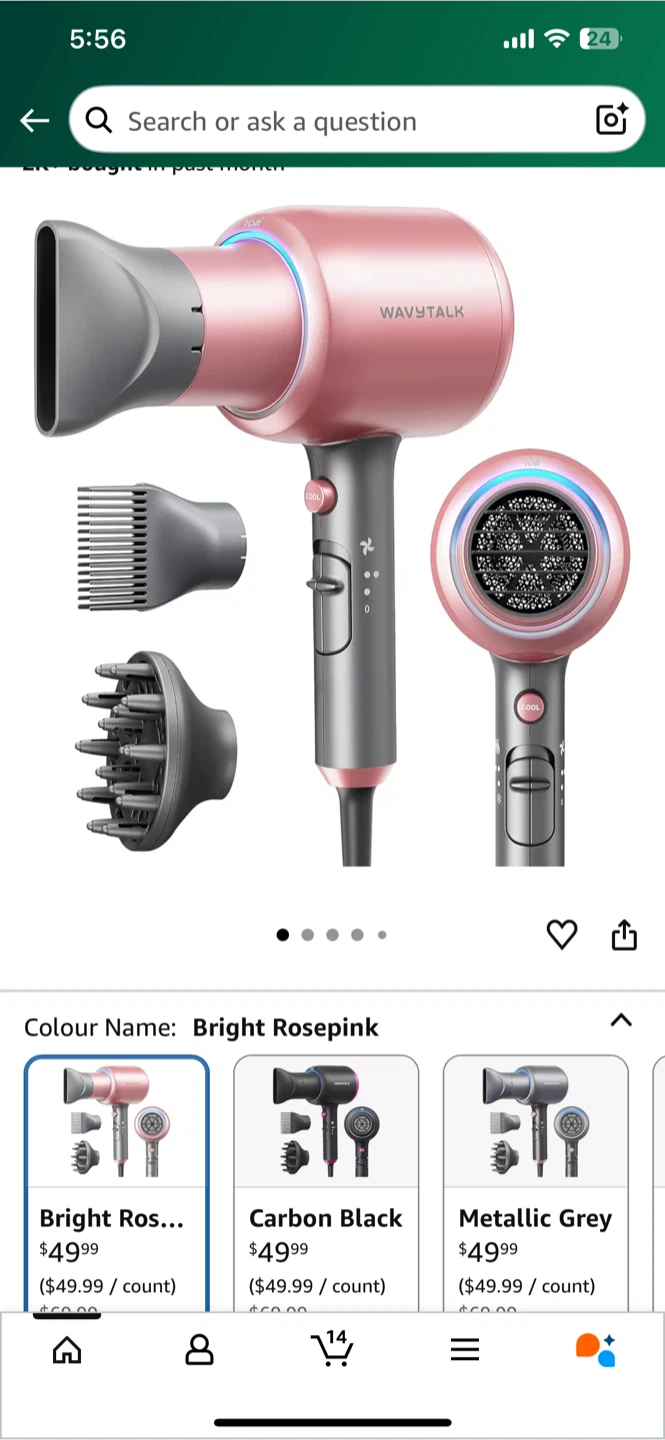 Wavytalk Ionic Hair Dryer - Rose Pink