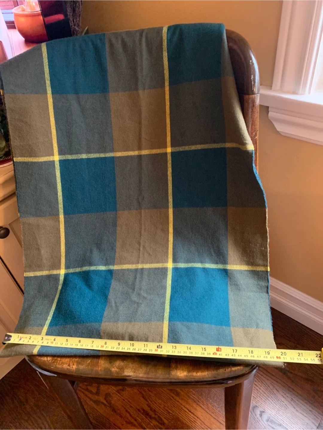 Indigo Green Plaid Scarf    #Cleanout image indicator(8)