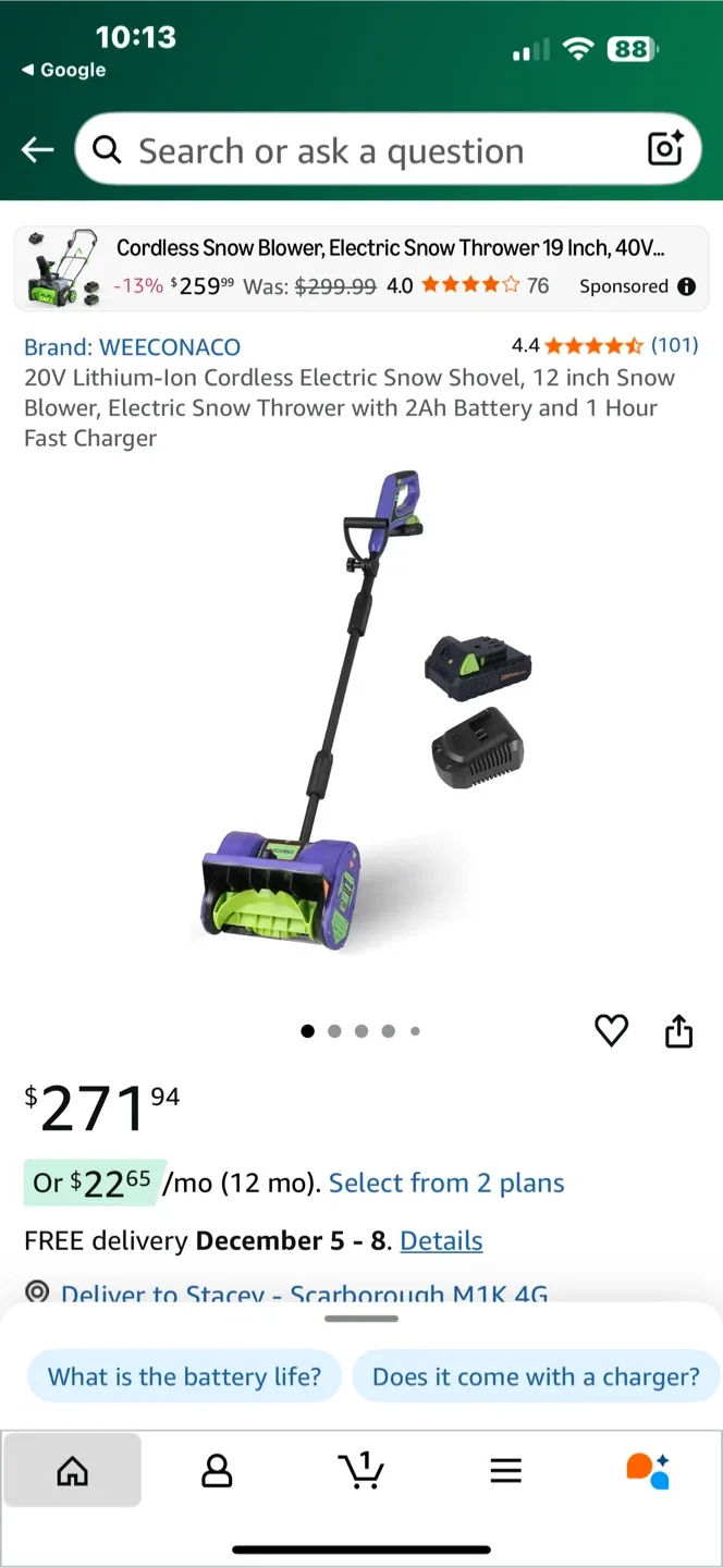 VEECONACO Cordless Electric Snow Thrower image indicator(10)