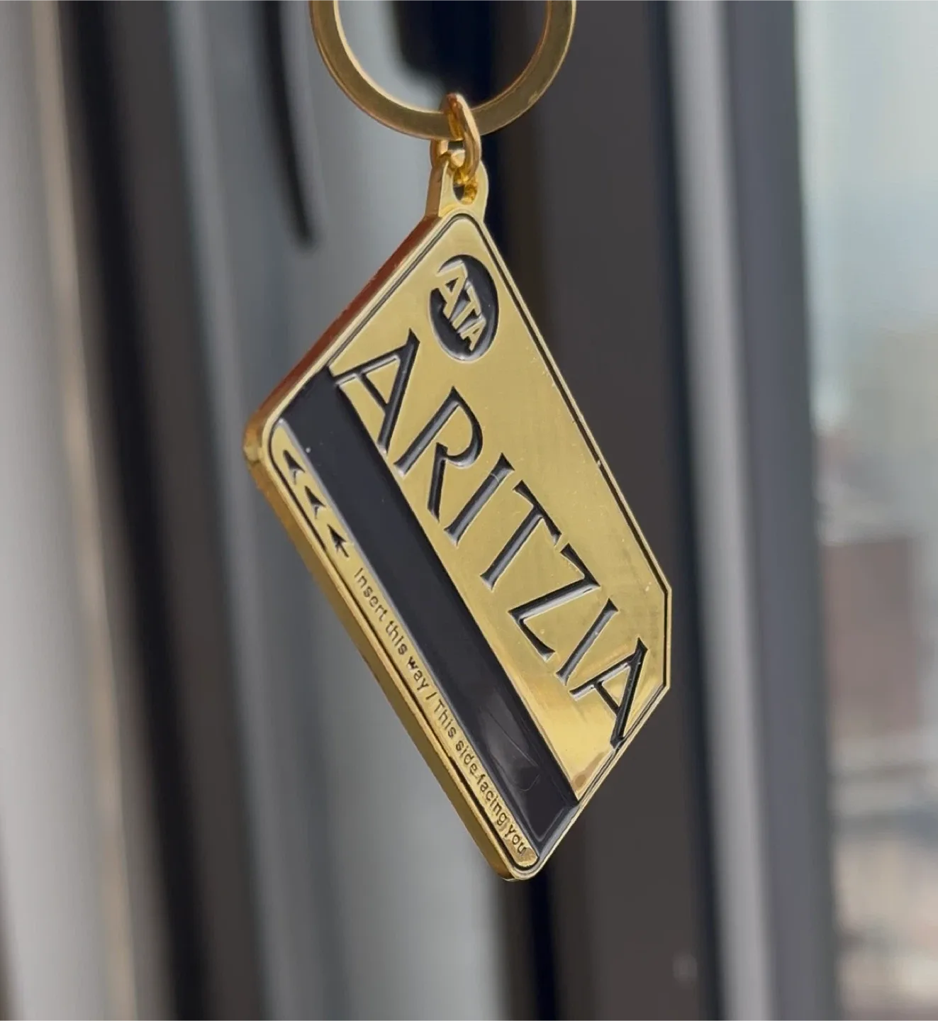Aritzia Metrocard Gold Keychain