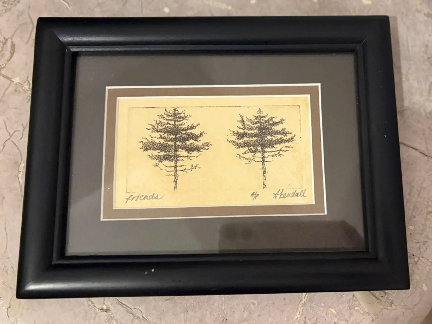 Two Alison Kendall original etchings on hand dyed paper image indicator(2)