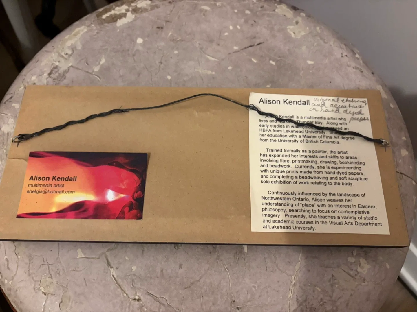 Two Alison Kendall original etchings on hand dyed paper image indicator(6)