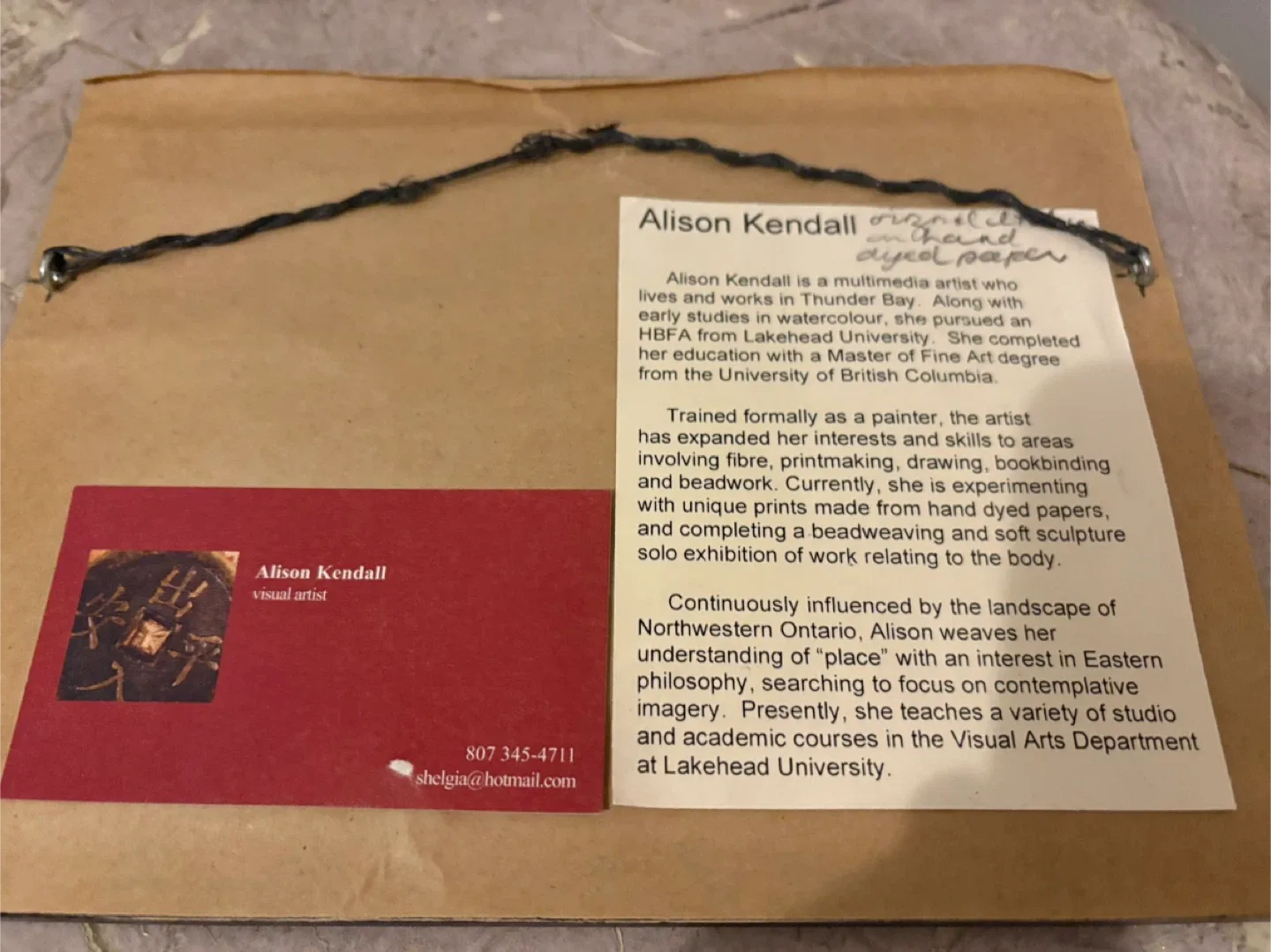 Two Alison Kendall original etchings on hand dyed paper image indicator(3)