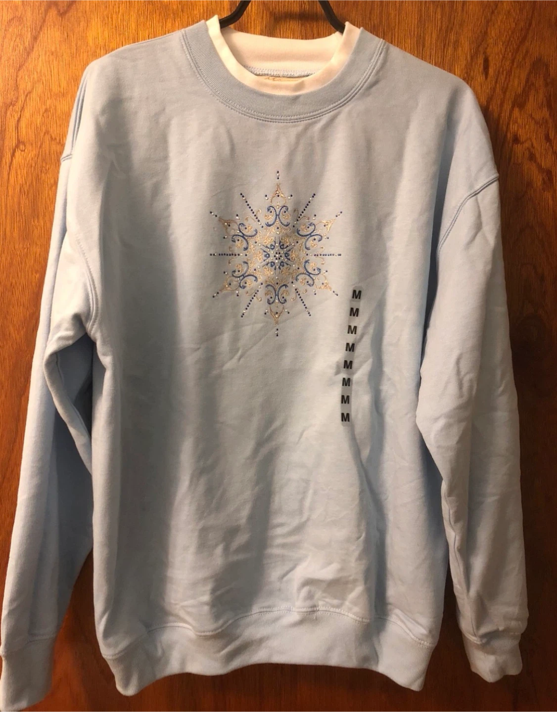 #Cleanout Blue Snowflake Sweatshirt for Christmas - Size M