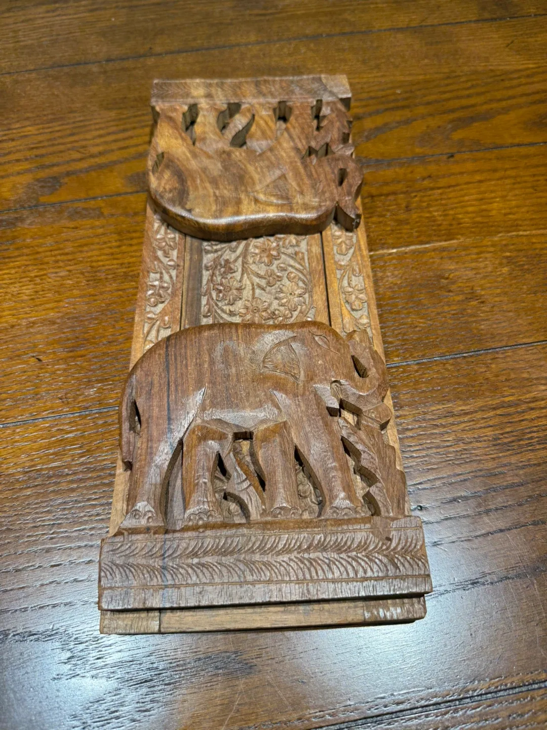 Vintage Carved Wood Book Stand