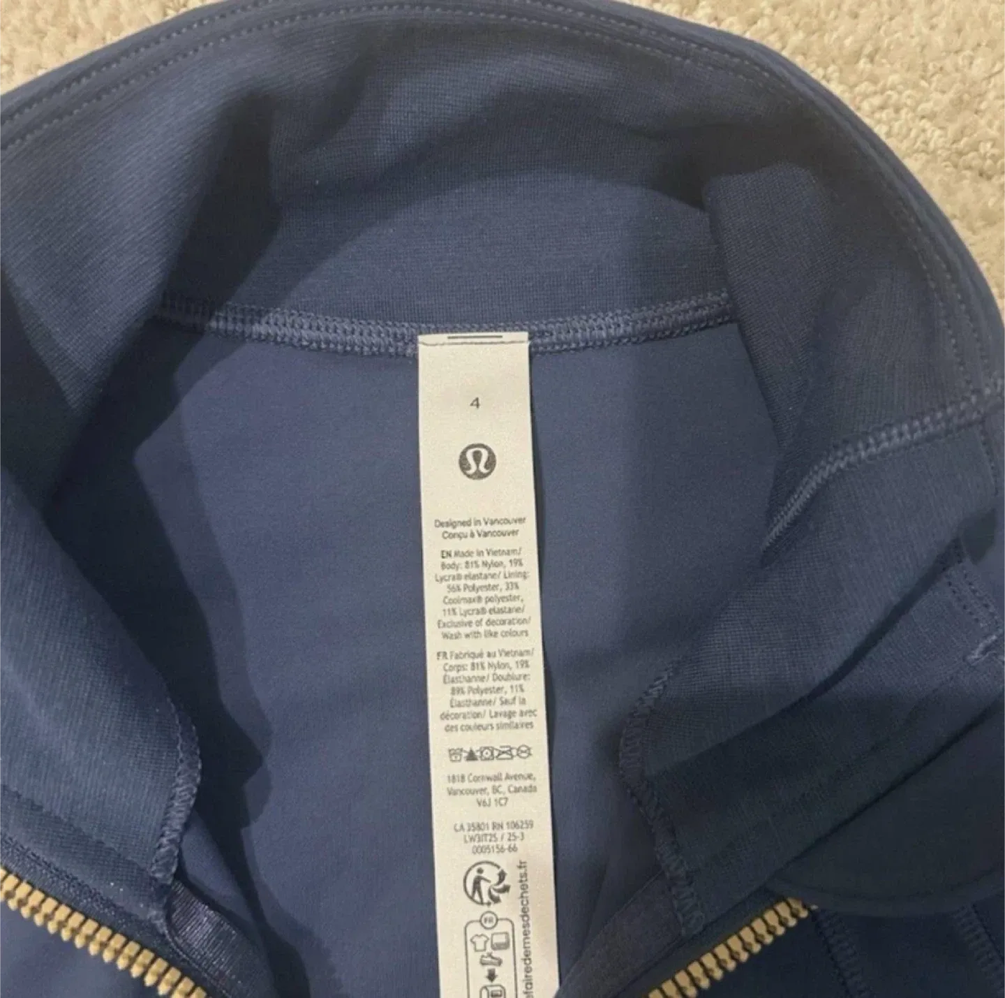 Lululemon Define Jacket Navy Blue & Gold - All Sizes - NWT image indicator(3)