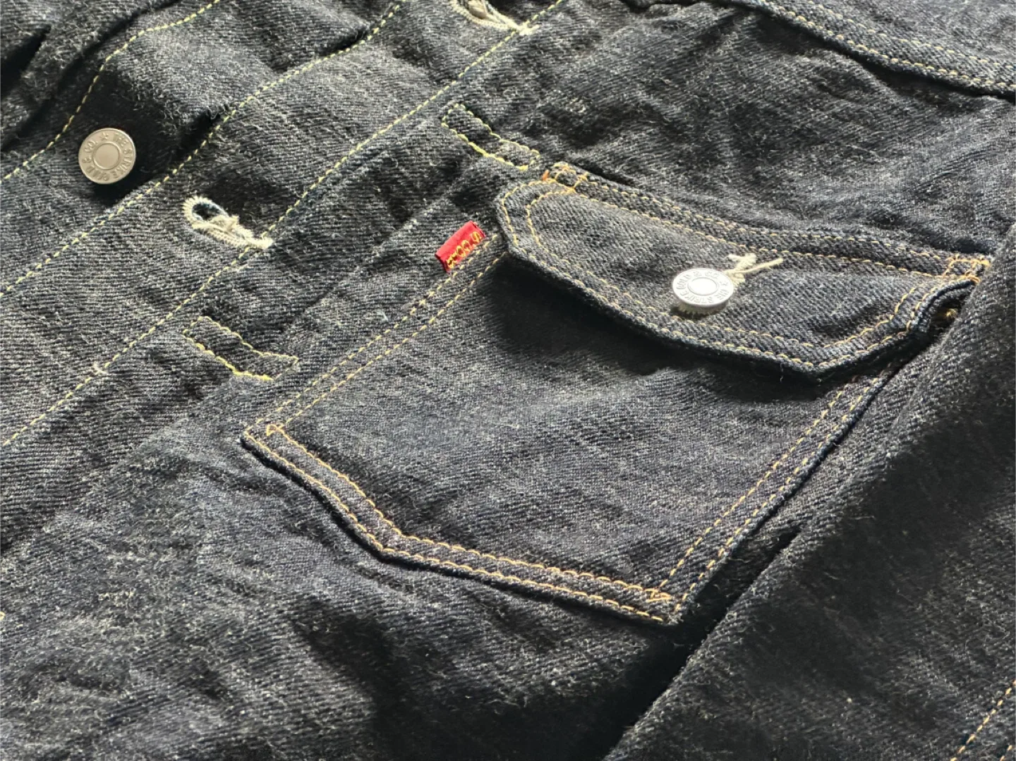 New!!! The Strike Gold 15oz Denim Jacket Size 36 image indicator(6)