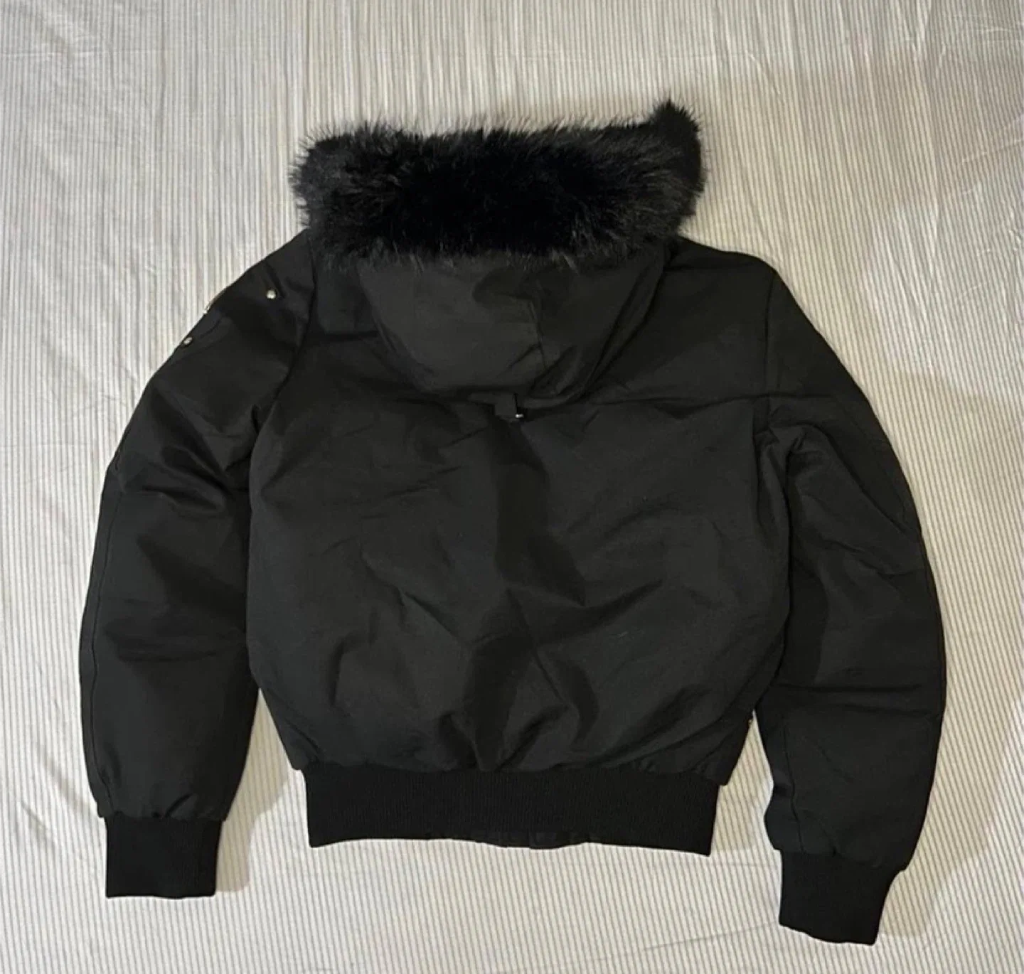 Moose Knuckles Black/Gold Down-Filled Fur Bomber Jacket - NWT image indicator(4)