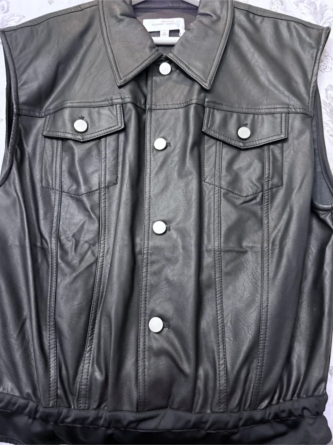 Black Faux Leather Bodysuit - Size XL image indicator(9)