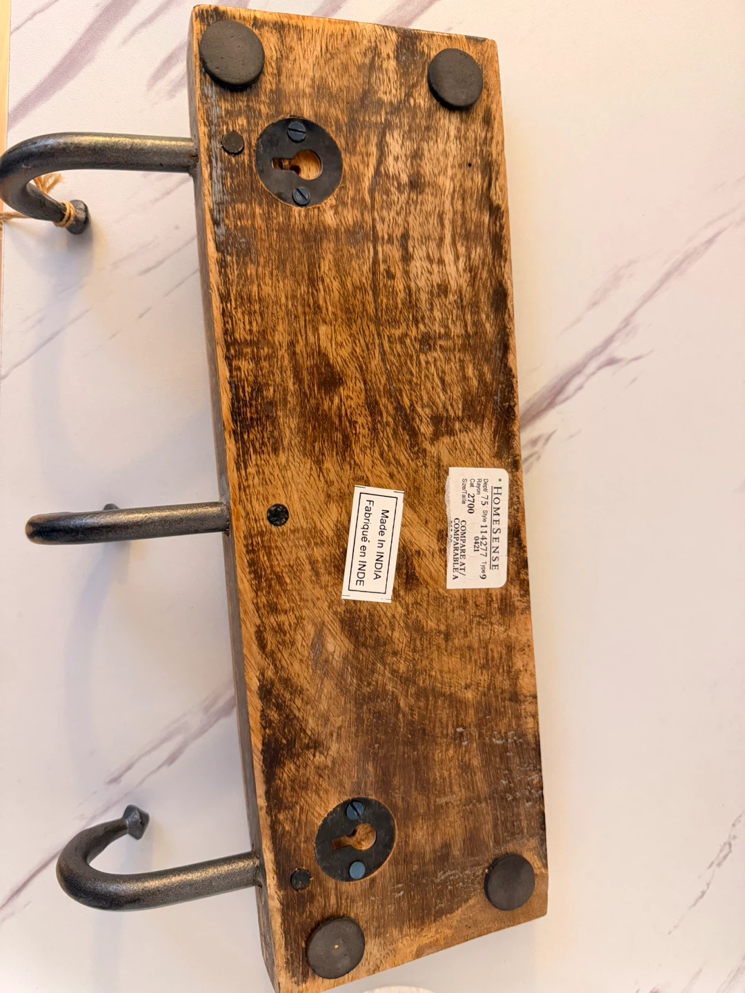 Homesense Wooden Wall Hook Rack - photo 3