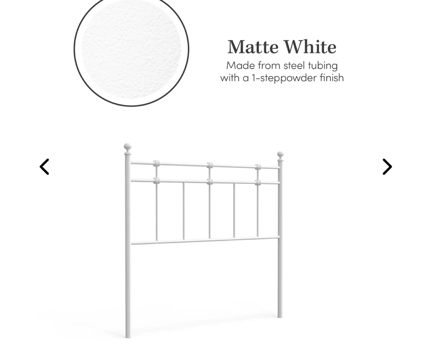Dexter Metal Headboard - Matte White