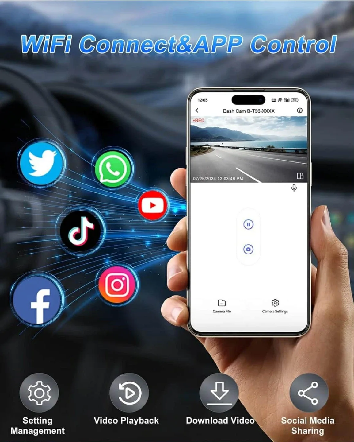 Compact Dual Dash Cam 4K WiFi - Like New! image indicator(5)