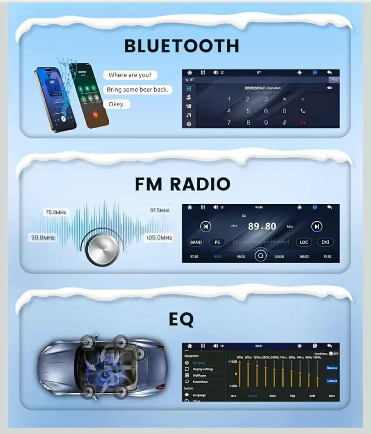 Car Stereo with Reversing Camera, 6.9" Display image indicator(3)