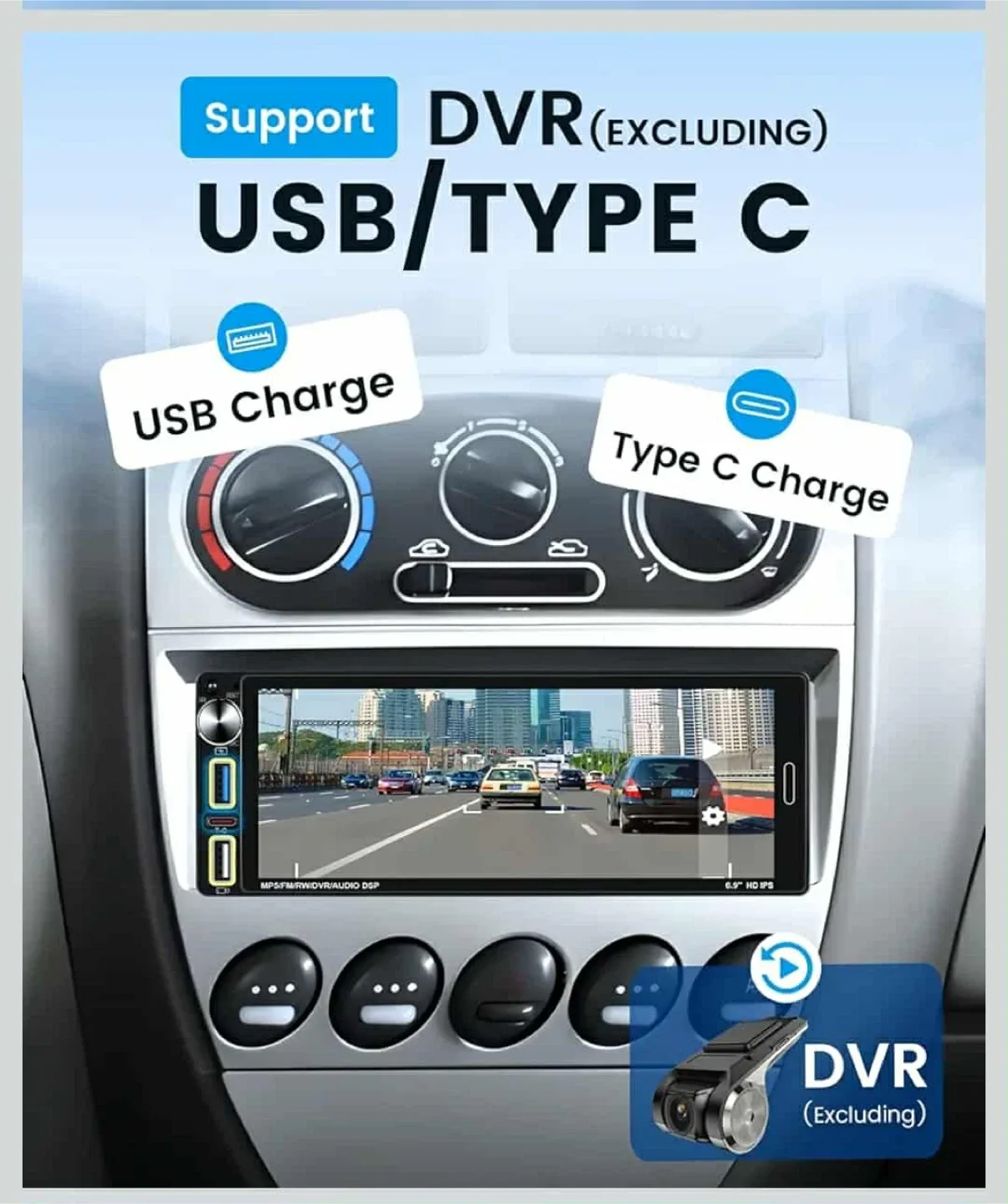Car Stereo with Reversing Camera, 6.9" Display image indicator(6)