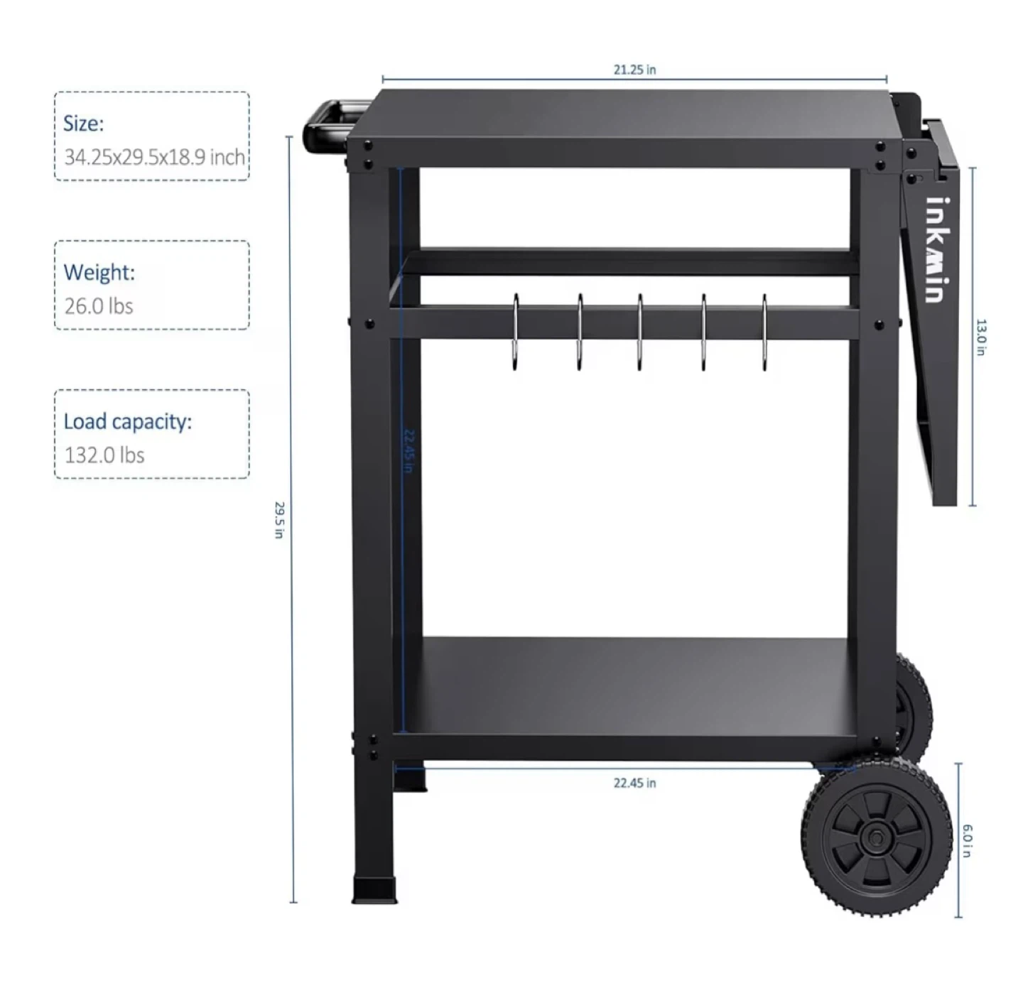 Inkmin Grill Cart - Black