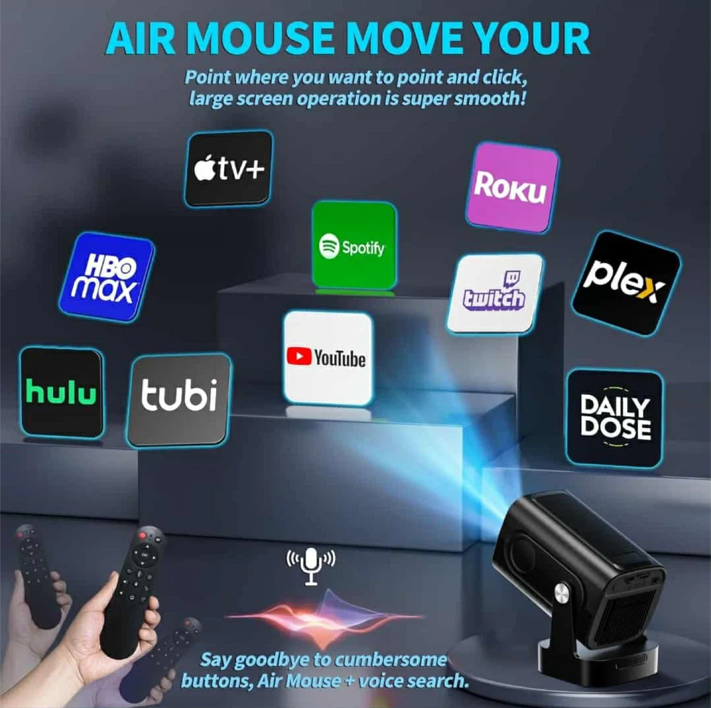 Portable 4K Projector - BT 5.4, WiFi 6 image indicator(5)