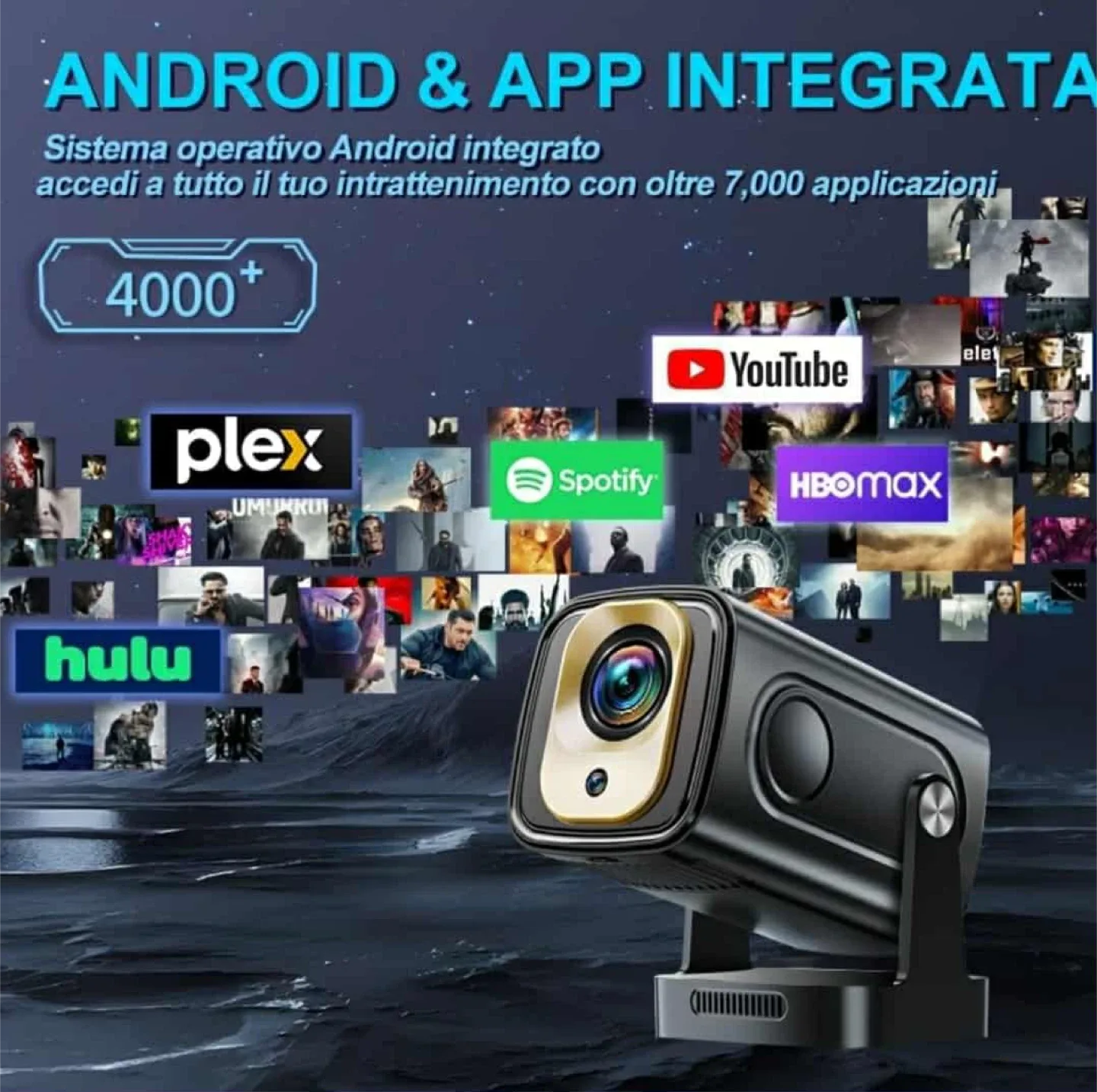 Portable 4K Projector - BT 5.4, WiFi 6 image indicator(3)