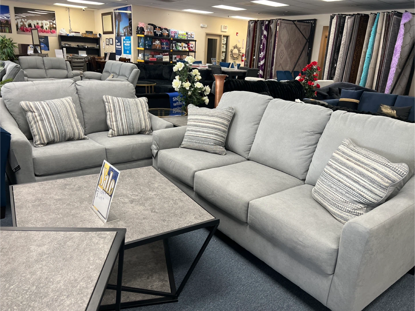Gray Sofa and Loveseat Set