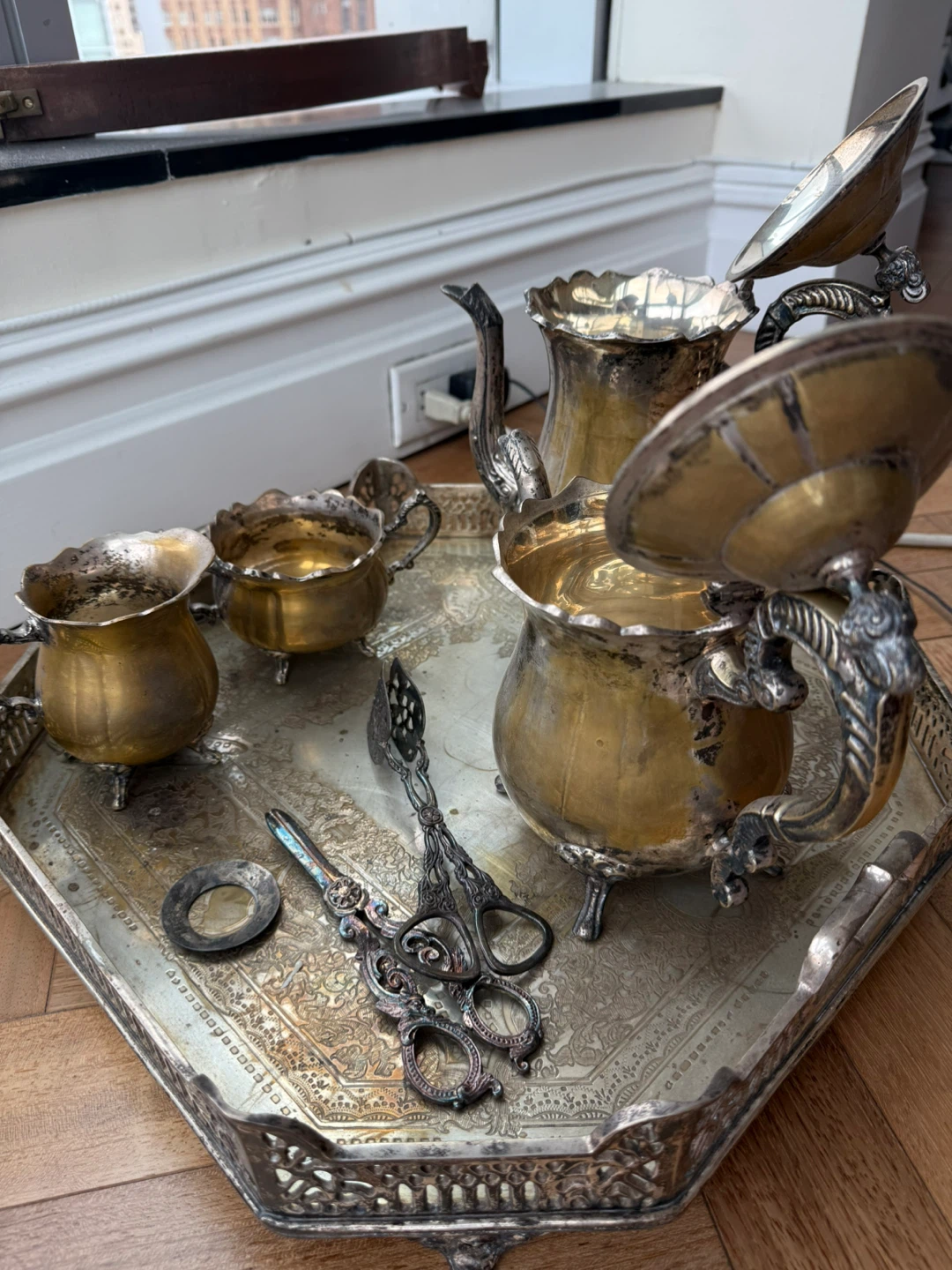 Antique Silver Plated Tea Set - photo 5