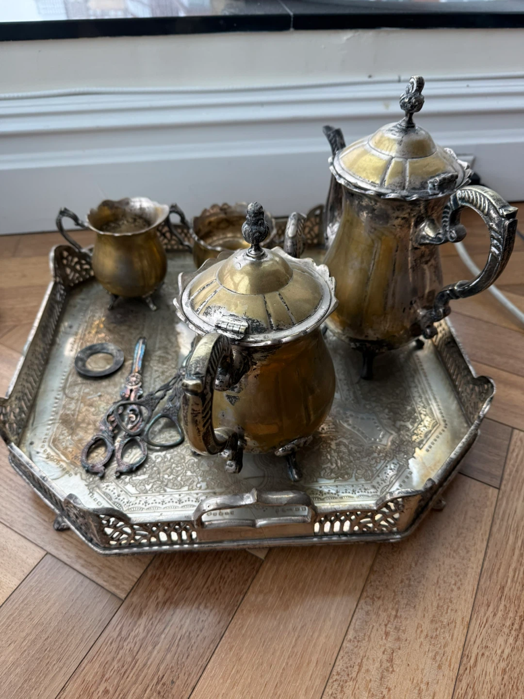 Antique Silver Plated Tea Set - photo 2