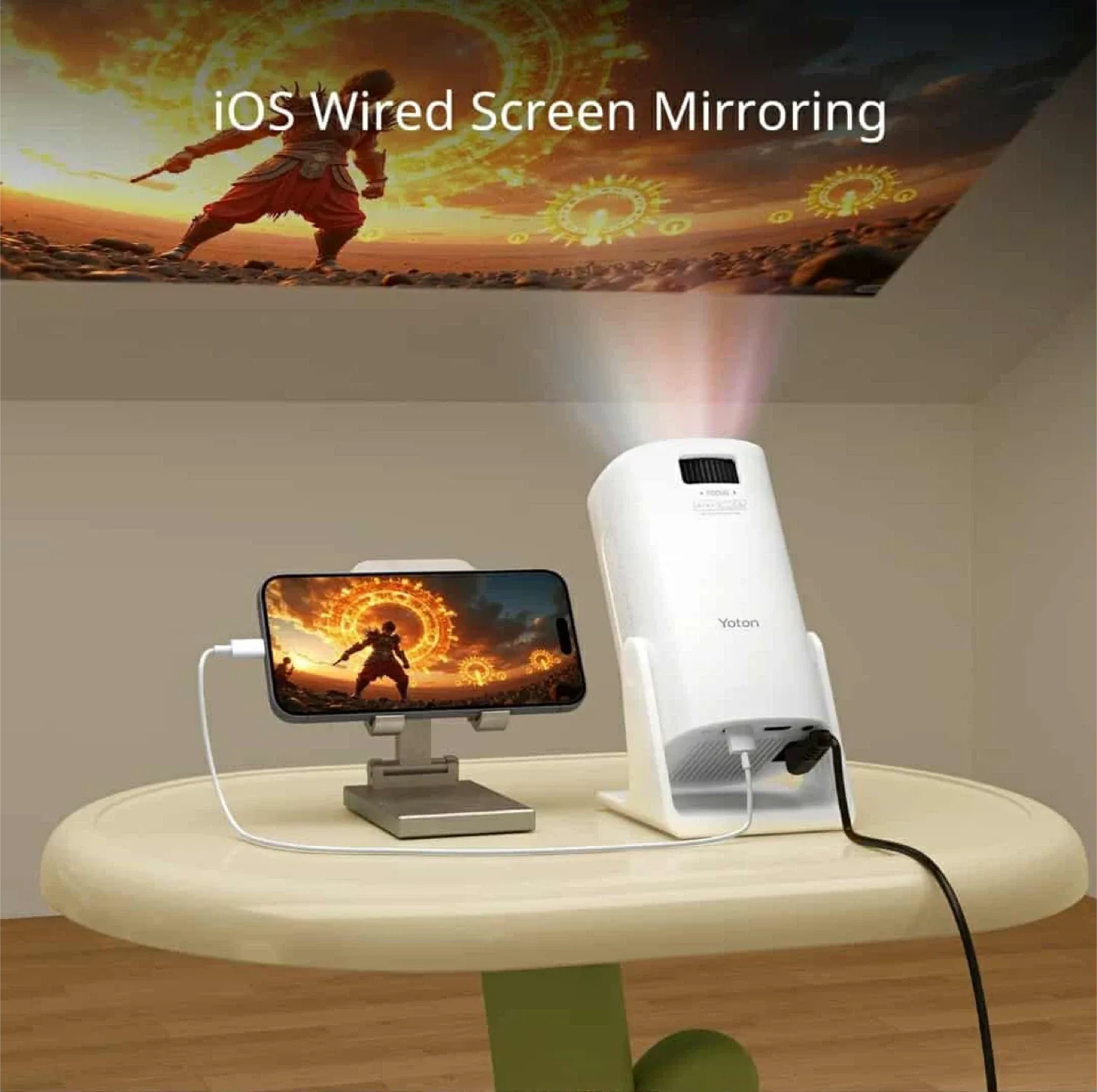 Yoton Projector - Portable iOS Wired Screen Mirroring image indicator(2)