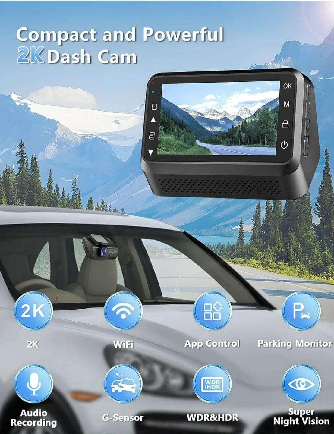 2K WiFi Ultra HD Dash Cam image indicator(6)