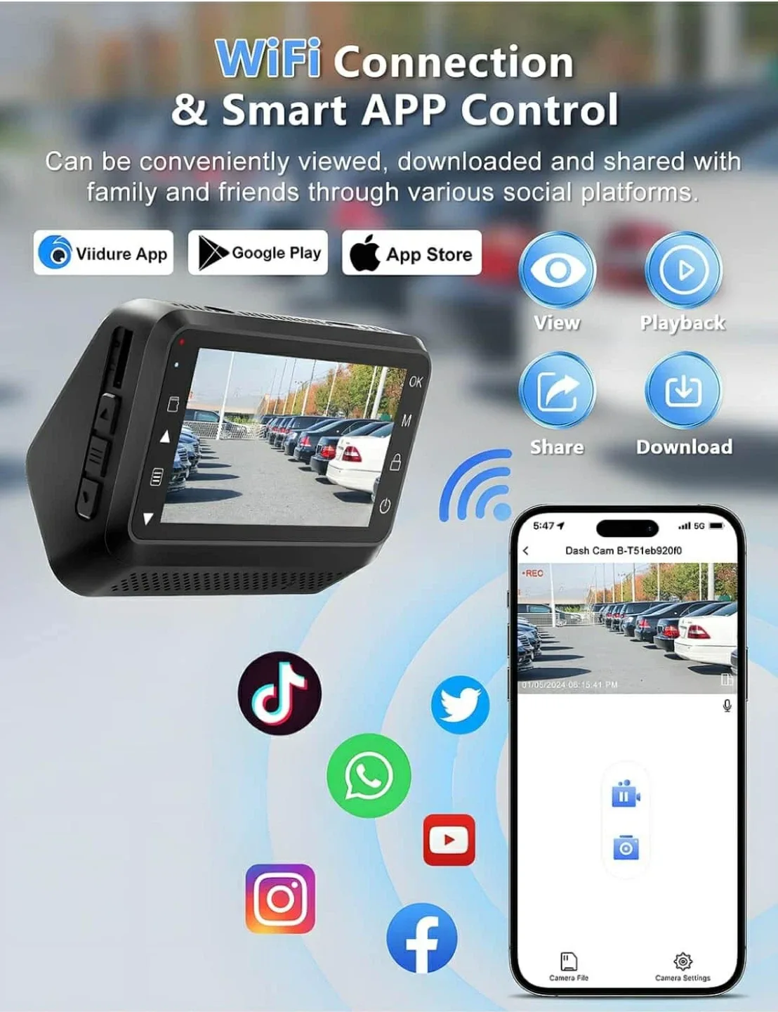 2K WiFi Ultra HD Dash Cam image indicator(9)