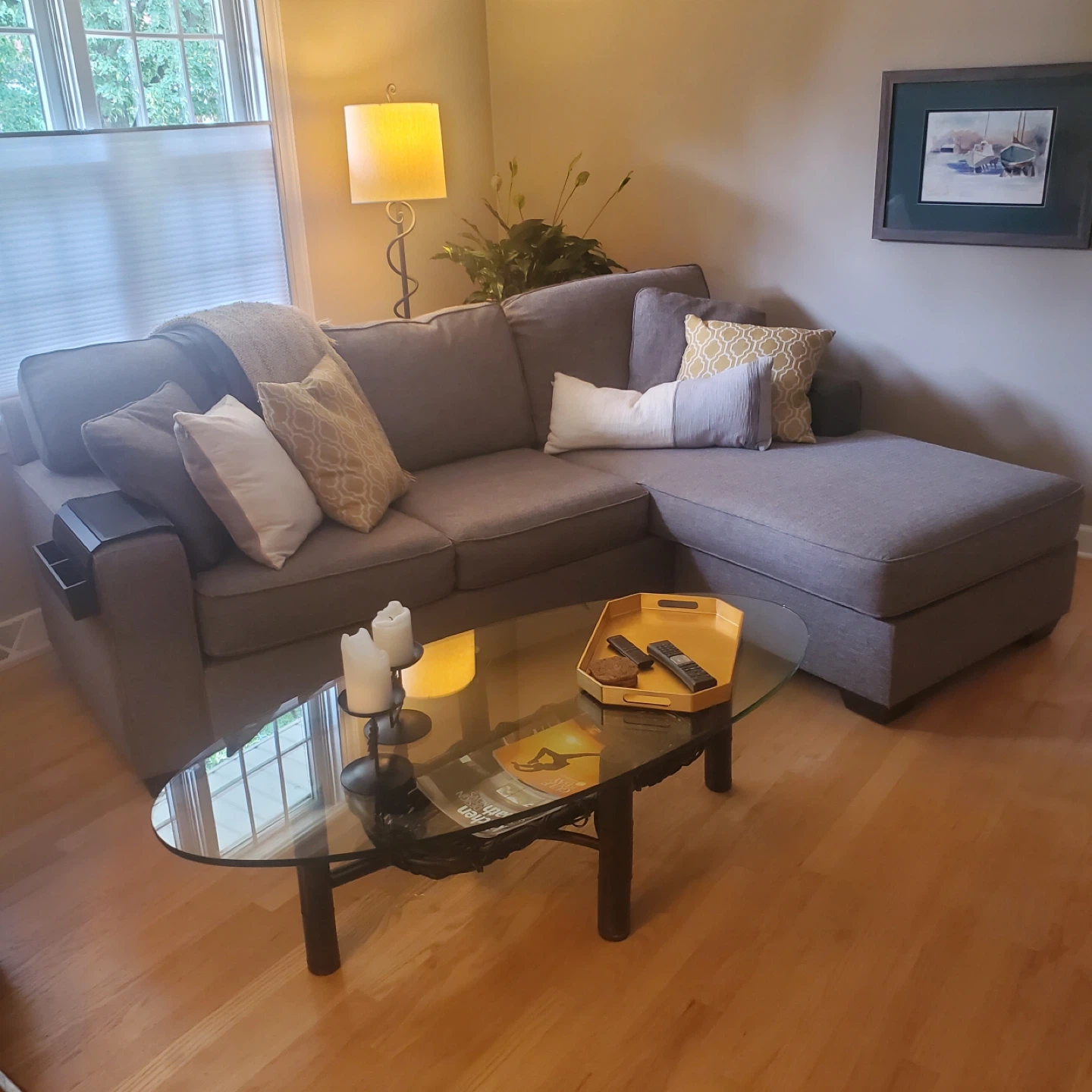 Glass Top Oval Coffee Table