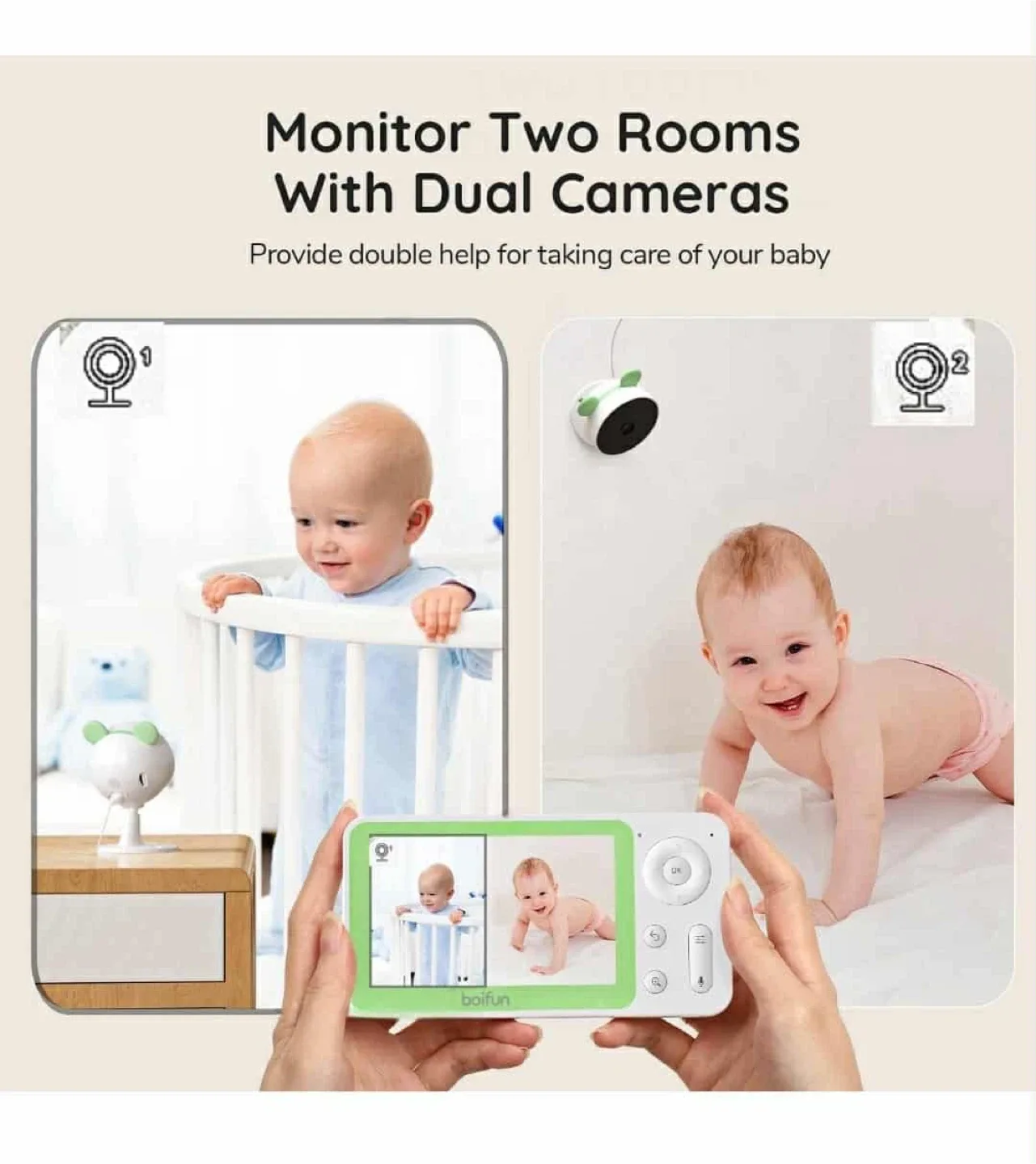 Boifun Smart Care Baby Monitor - Dual Camera image indicator(2)