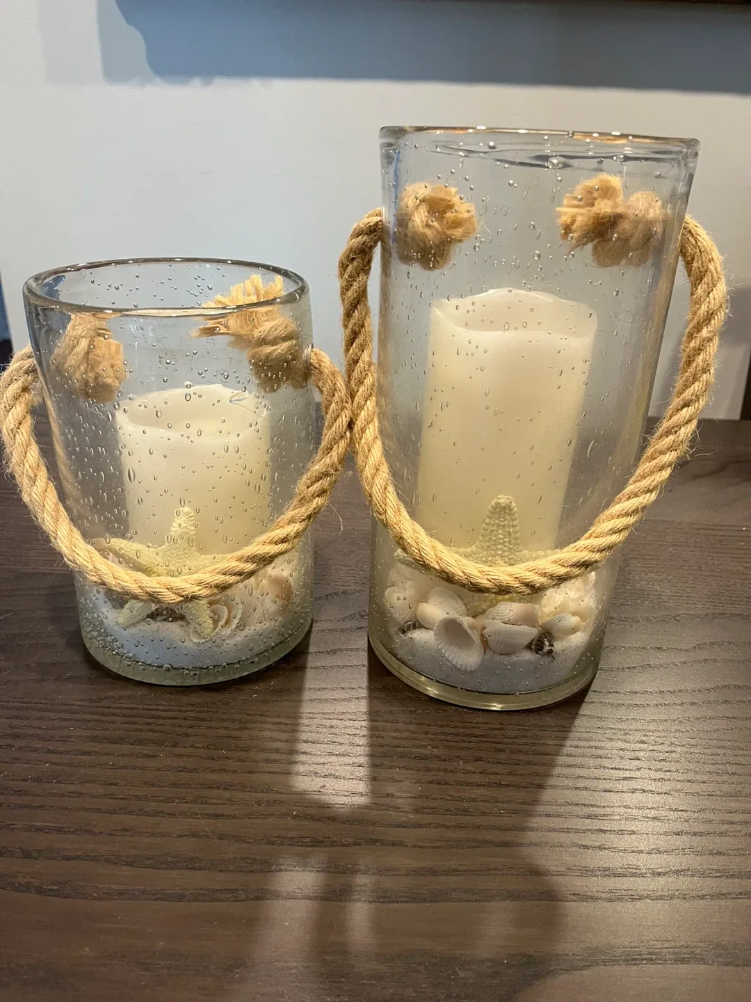 Glass candle holders with battery operated candles image indicator(3)