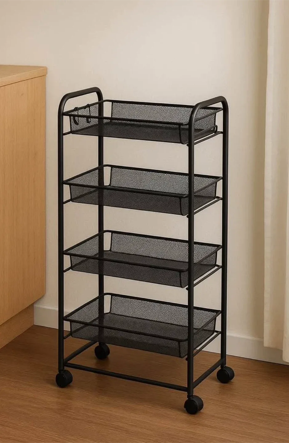 Black Metal Rolling Cart #cleanout