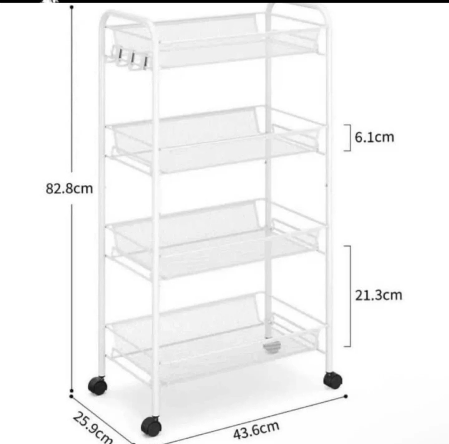 White 4-Tier Rolling Cart Organizer #cleanout