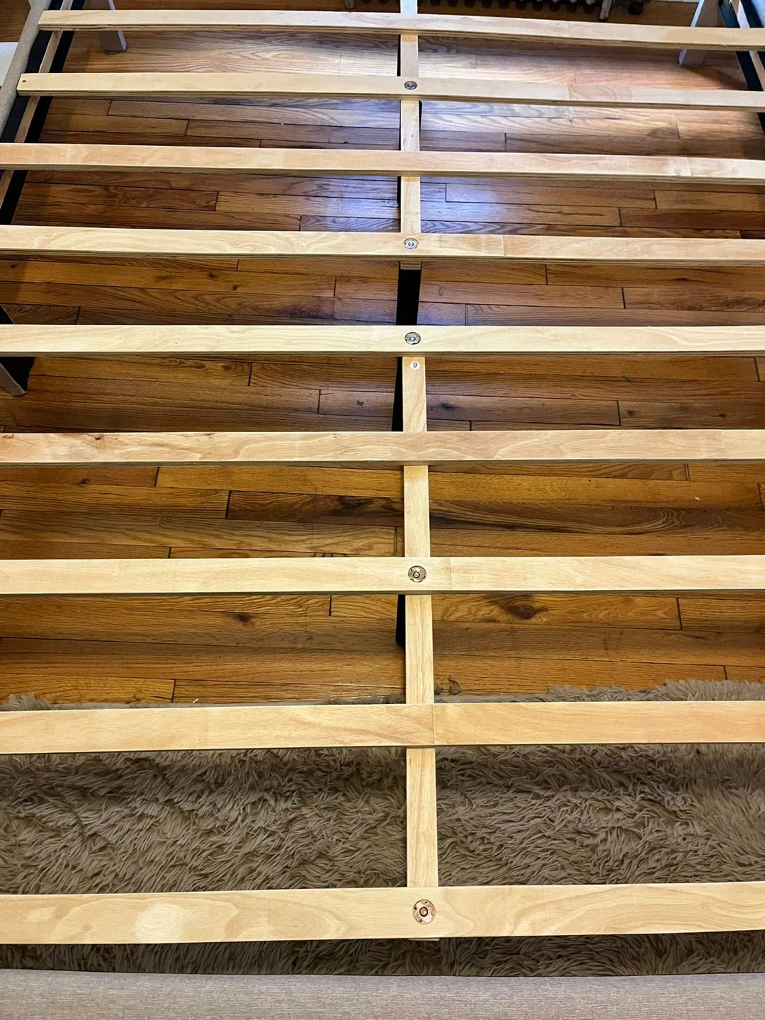 Beige Upholstered Headboard & Bed Frame image indicator(2)