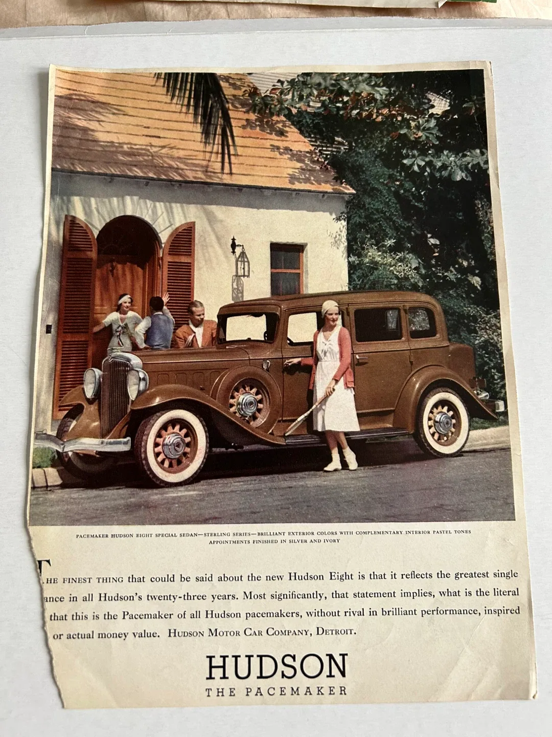 1932 Hudson Eight Sterling Series Special Sedan Art deco car ad image indicator(2)