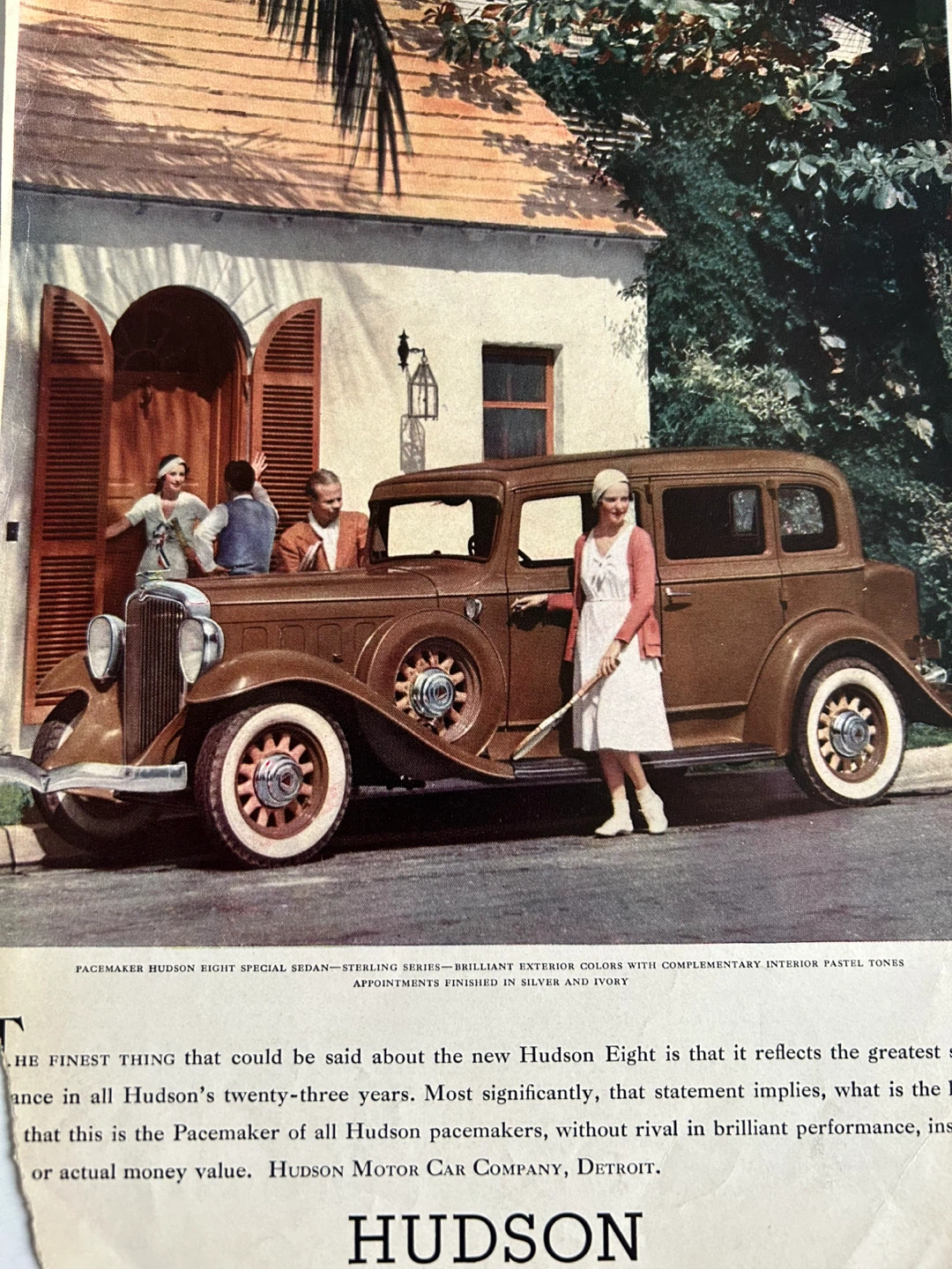 1932 Hudson Eight Sterling Series Special Sedan Art deco car ad - photo 3