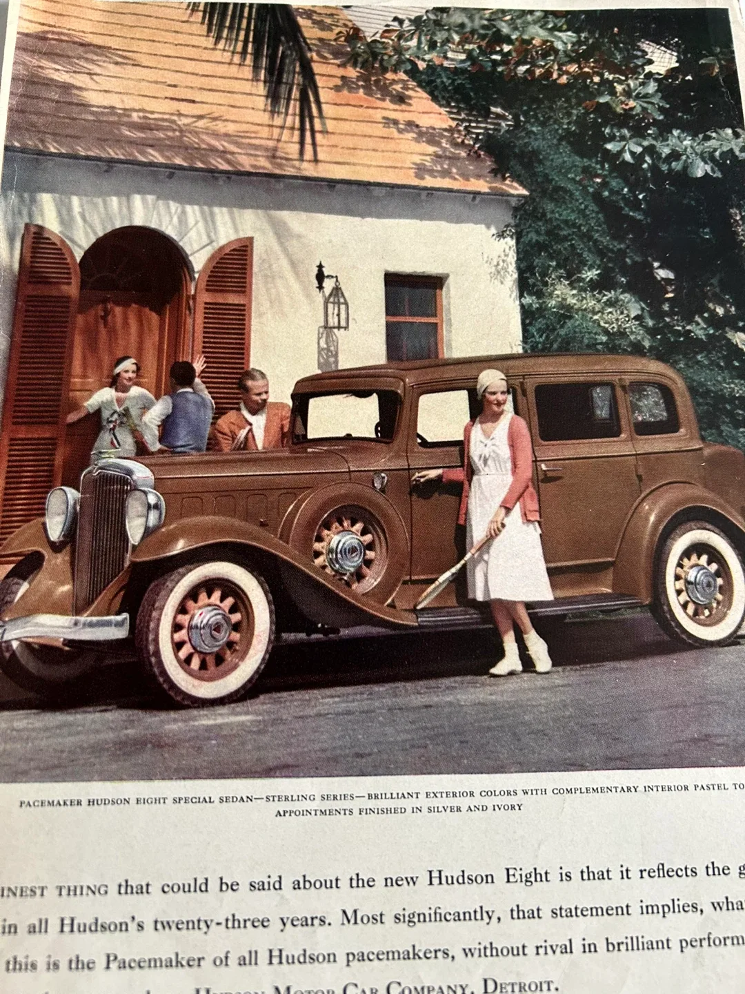 1932 Hudson Eight Sterling Series Special Sedan Art deco car ad