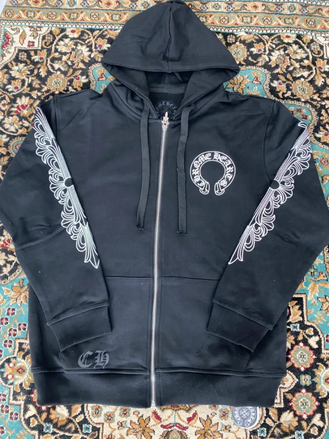 Chrome Hearts Black Zip-Up Hoodie