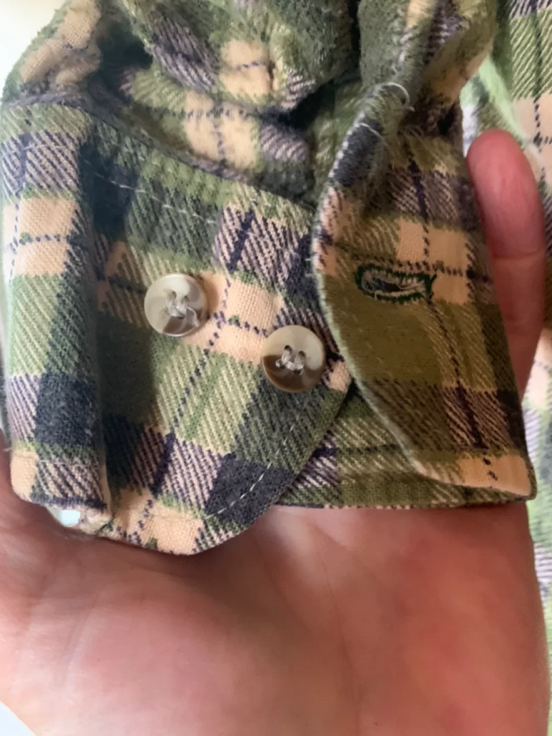 Green Plaid Flannel Shirt #CLEANOUT image indicator(3)