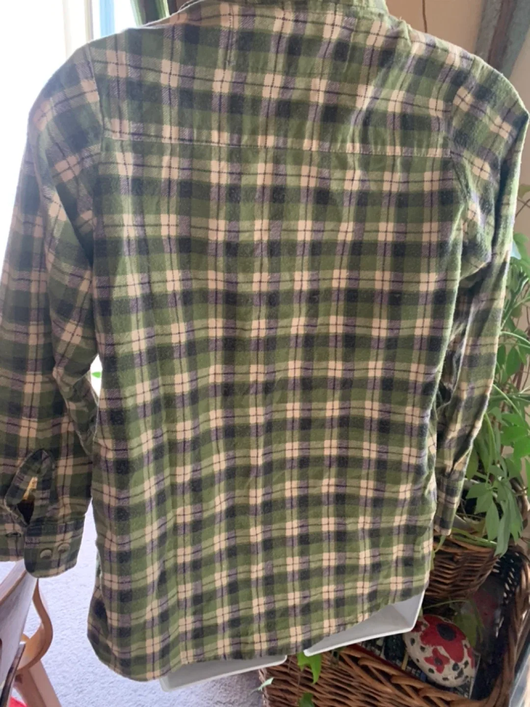 Green Plaid Flannel Shirt #CLEANOUT image indicator(4)