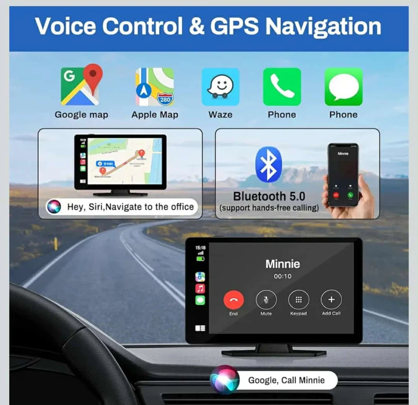 Car Stereo Wireless CarPlay & Android Auto image indicator(2)